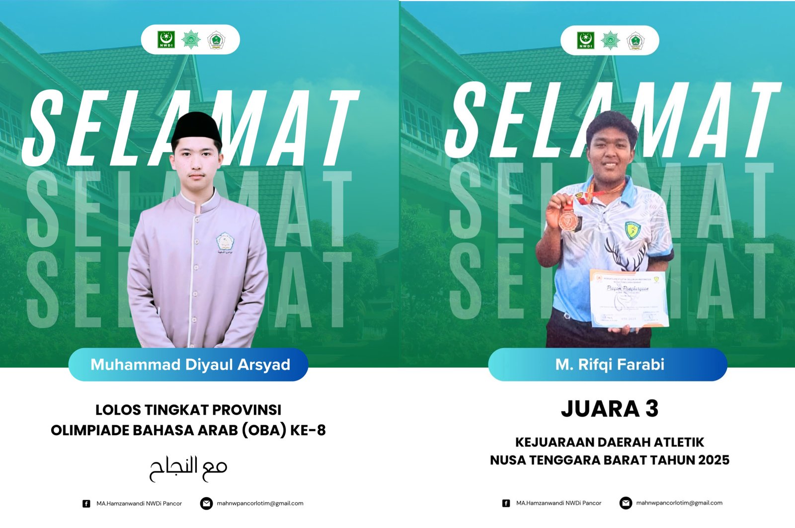 Dua Siswa MA Hamzanwadi NWDI Pancor Ukir Prestasi di Tingkat Provinsi