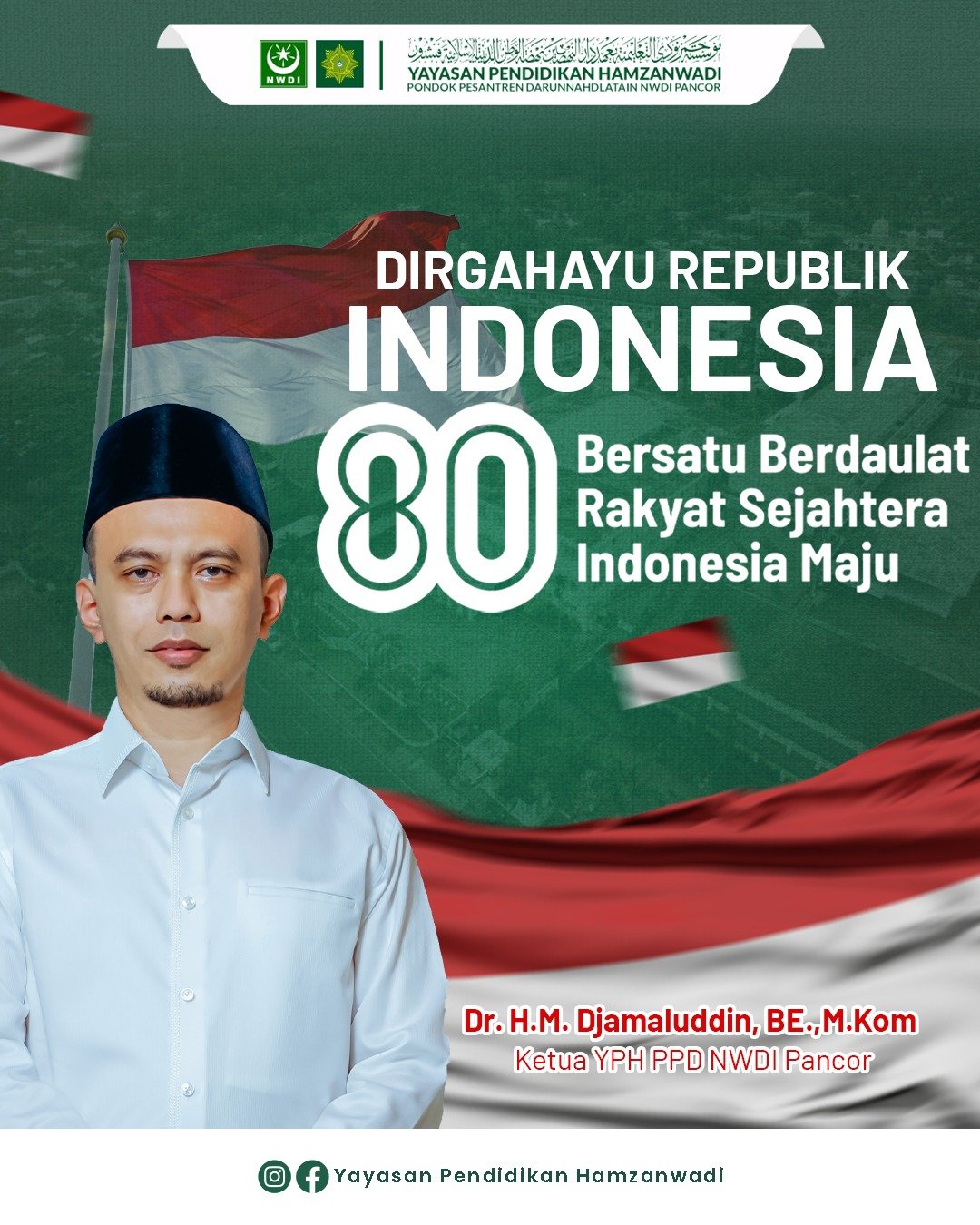 Upacara Peringatan HUT ke-80 Republik Indonesia di YPH PPD NWDI Pancor